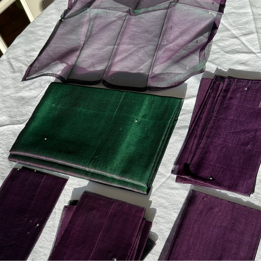 PB 100% Silk Tablecloth 70"x108" & 14 Napkins